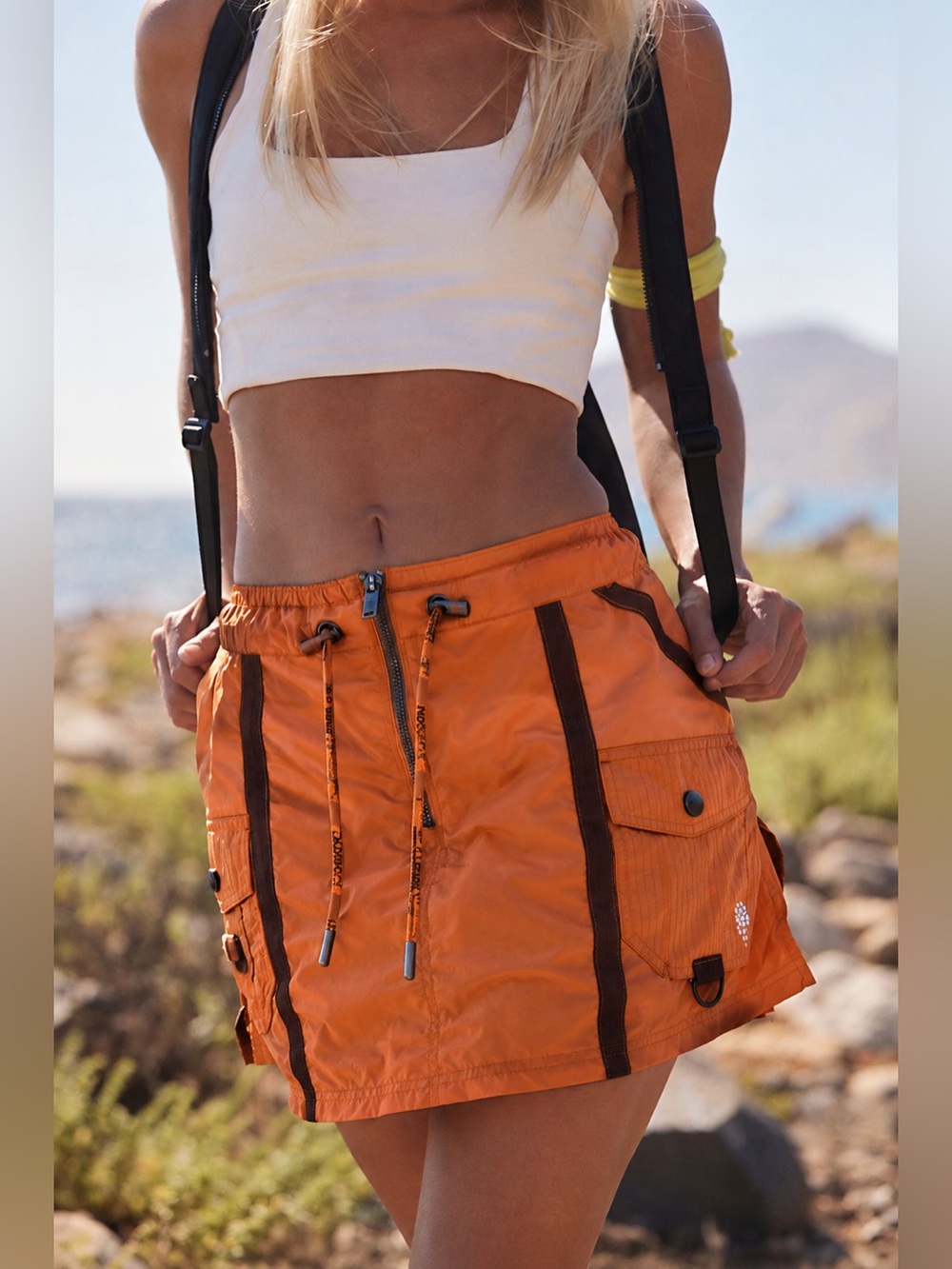 Free People FP Movement Moonbeam Skort Size Small Orange NWOT